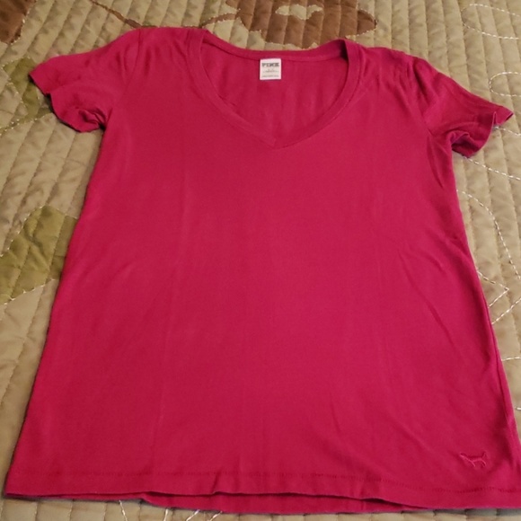 PINK Victoria's Secret Tops - Pink Victoria's secret v-neck t-shirt